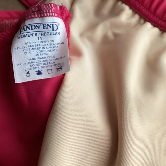 LANDS END Ladies Sz 14 TANKINI SET dark pink - Picture 7 of 10